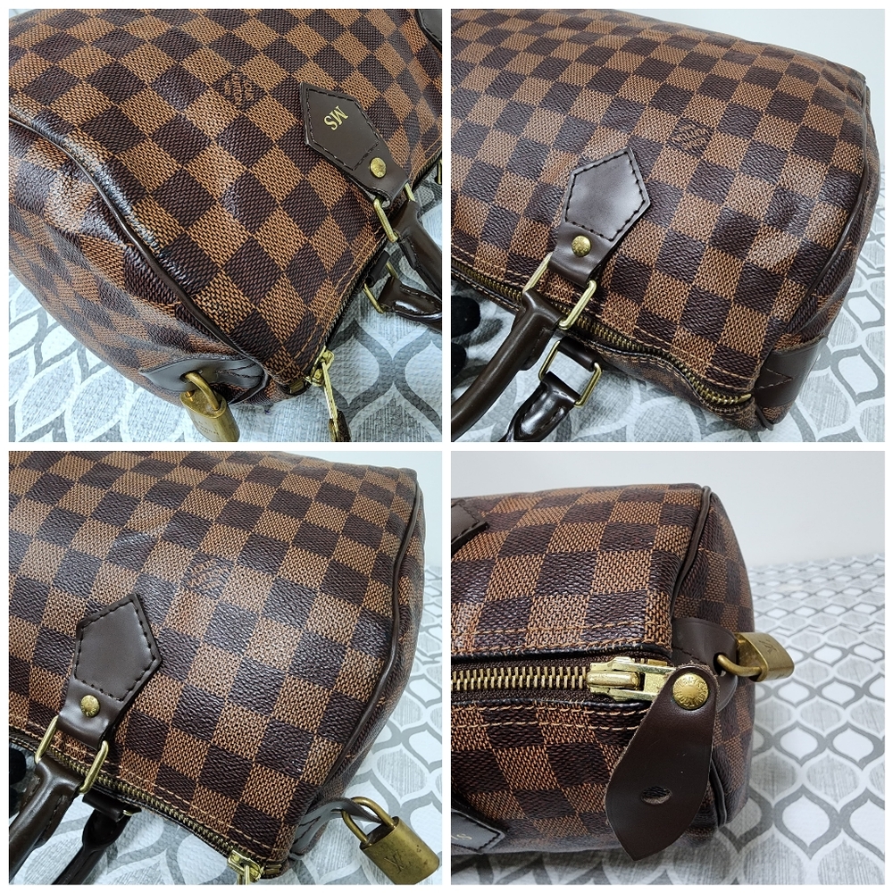 LOUIS VUITTON Damier Canvas Speedy 30 Bag Brown - Picture 11 of 14